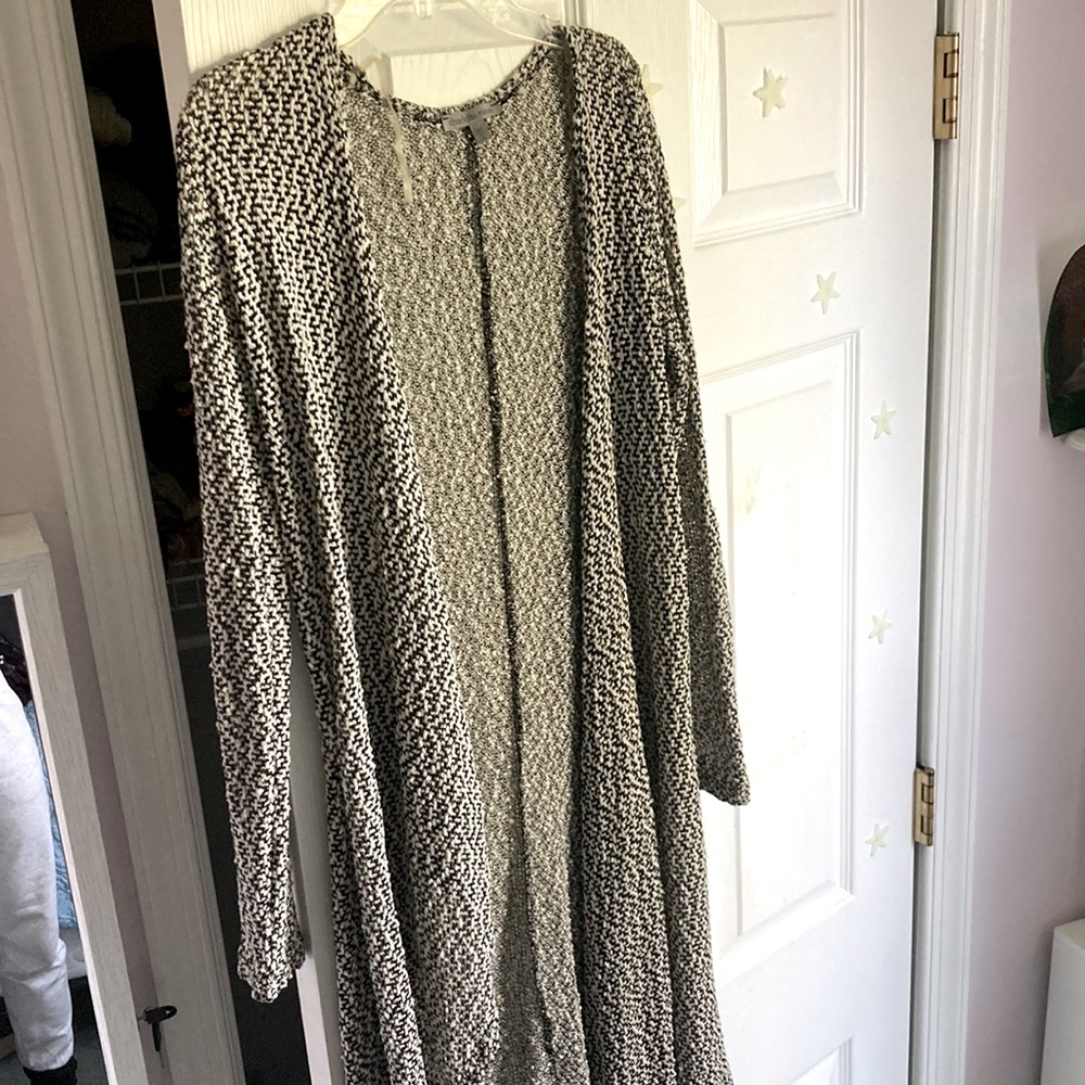 Black and white long sweater